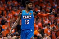 Paul George during last season with the Oklahoma City Thunder